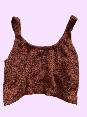 Stars Above Cozy Textured Brown Cropped Tank Top 3/$10 or 5/$15